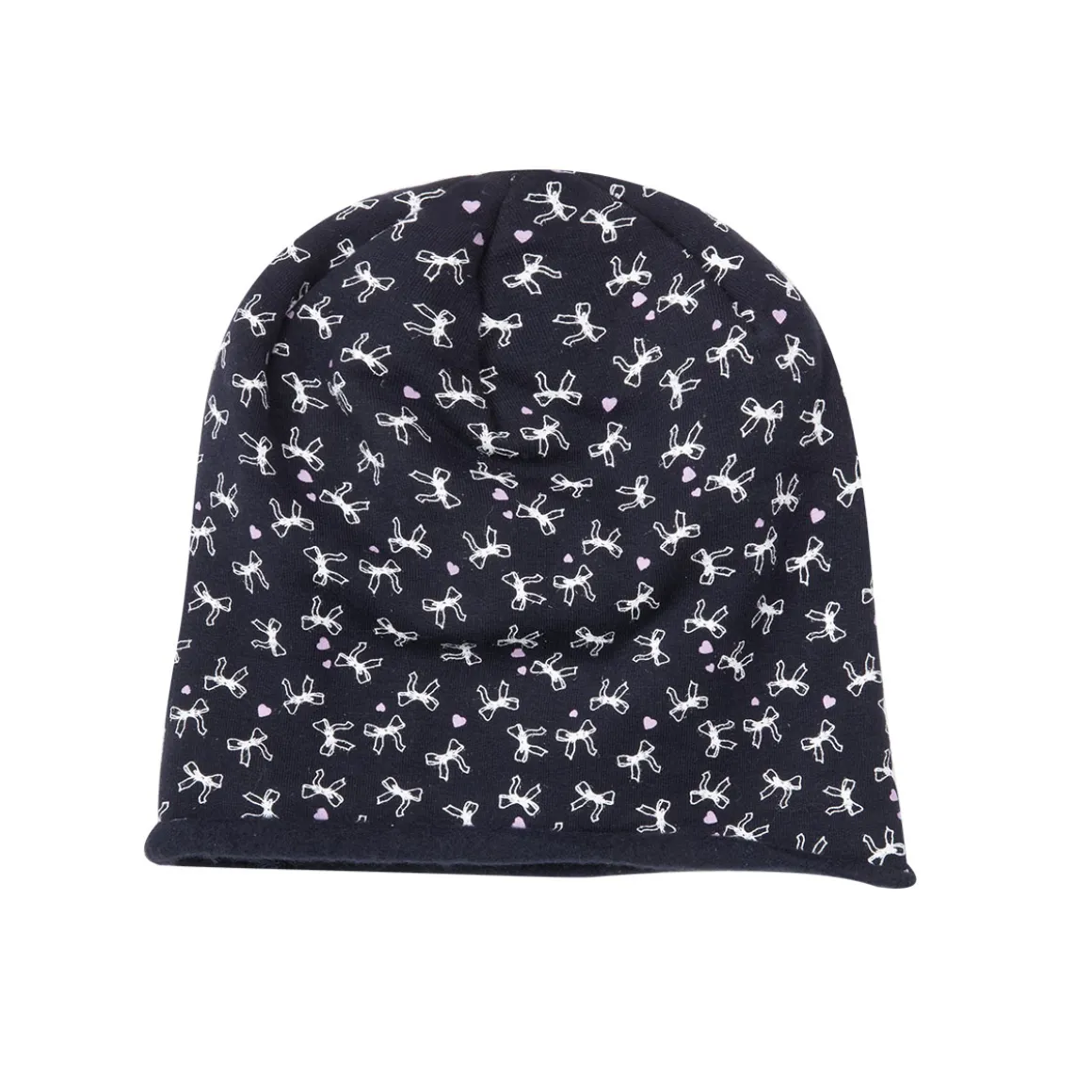 Cappello felpato bimba blu stampato