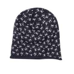 Cappello felpato bimba blu stampato