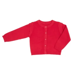 Cardigan bimba rosso con rouches