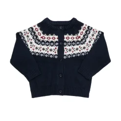 Cardigan tricon bimbo blue con intarso