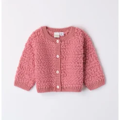 Cardigan tricot ciniglia rosa