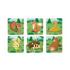 Carotina baby puzzle il bosco – 6 puzzle animali in cartone per bambini