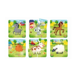 Carotina baby puzzle la fattoria – 6 puzzle per bambini con animali della fattoria in cartone