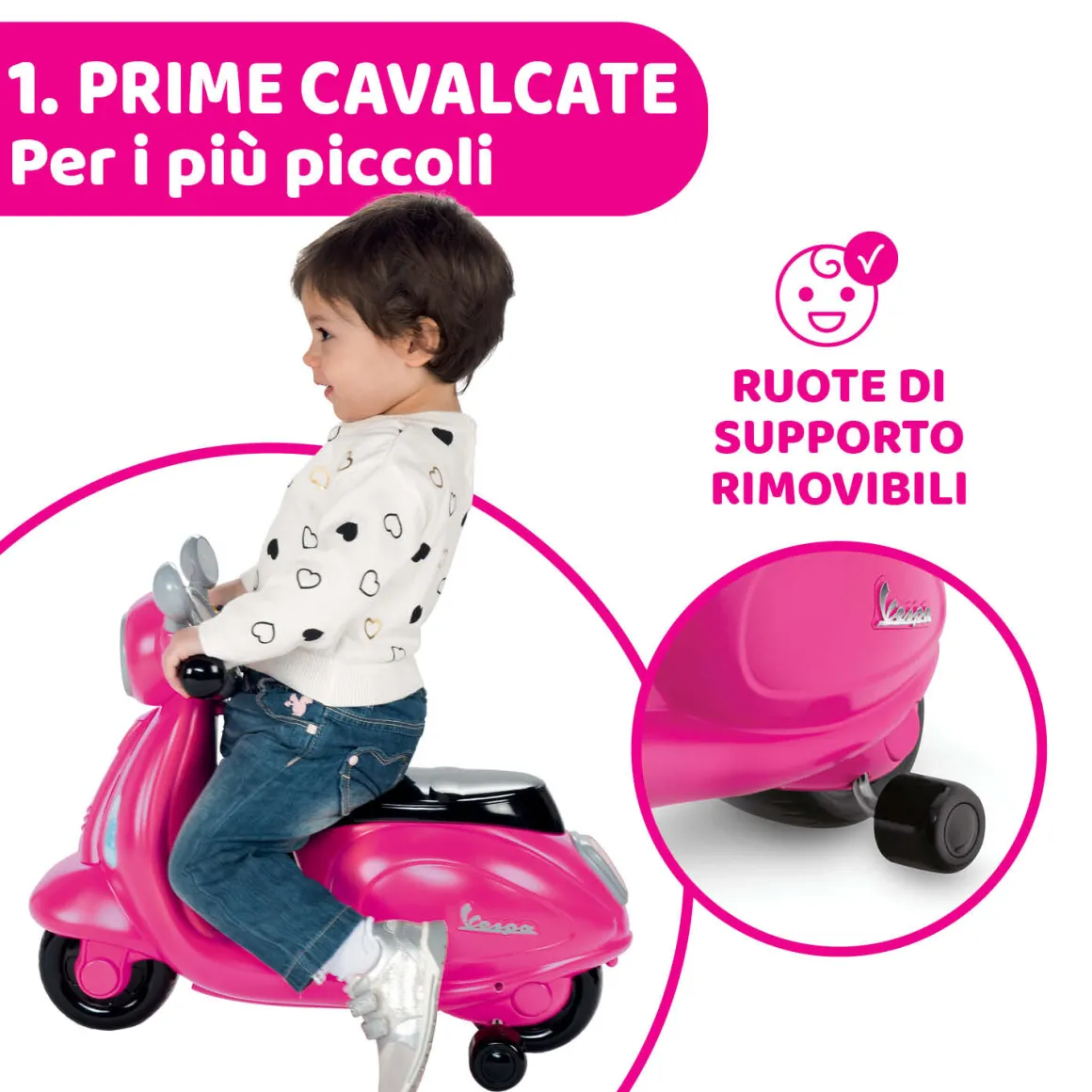 Cavalcabile vespa primavera rosa – avventura rosa su ruote