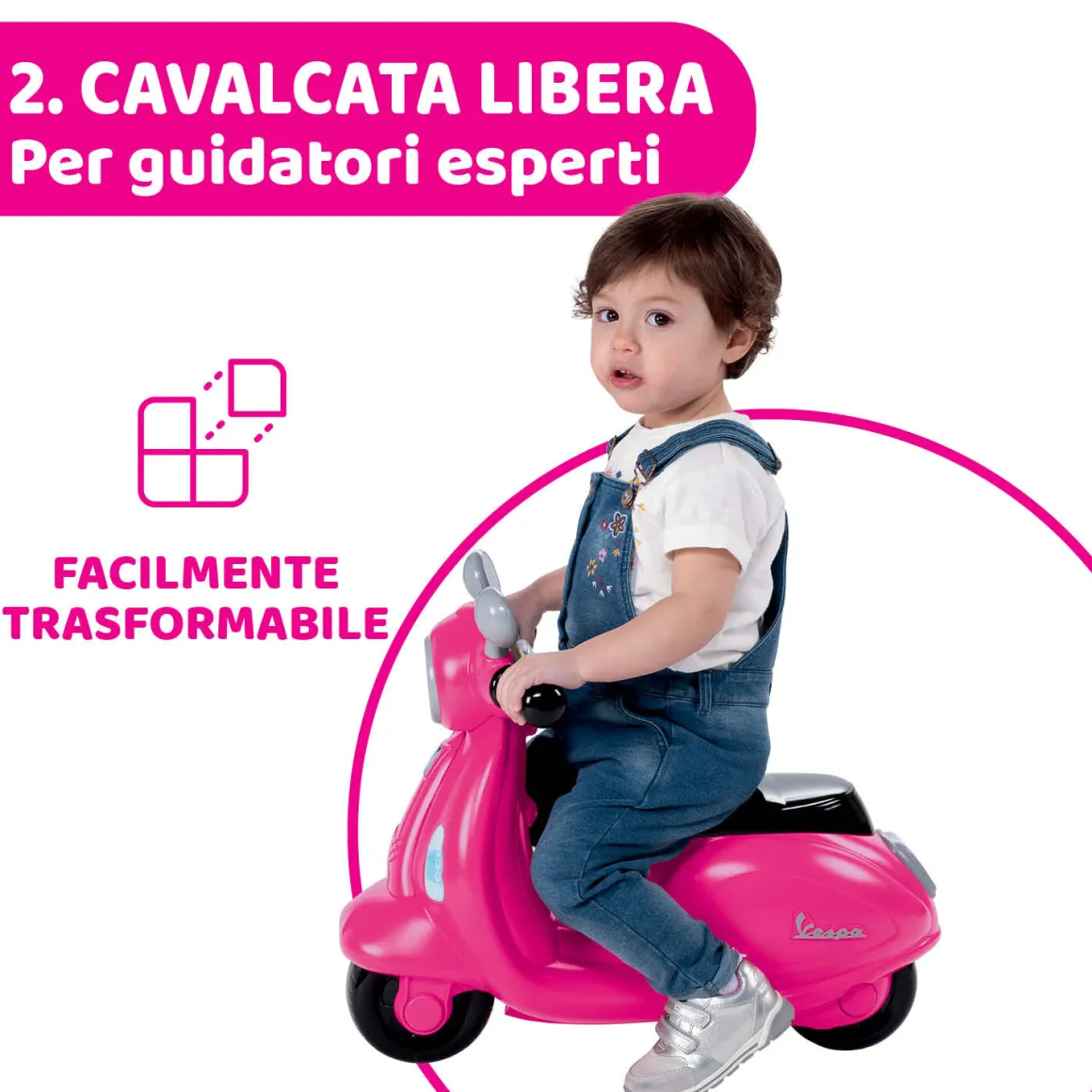 Cavalcabile vespa primavera rosa – avventura rosa su ruote