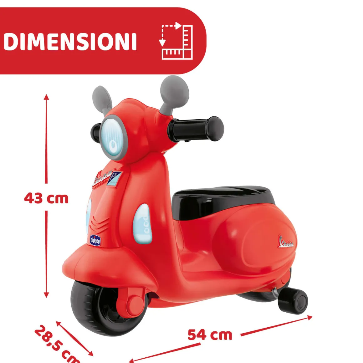 Cavalcabile vespa primavera rossa – divertimento in movimento