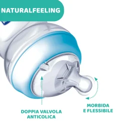 Chicco – biberon naturalfeeling neutro, 0m+, 150 ml, flusso lento