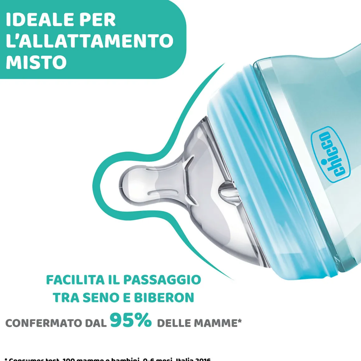 Chicco – biberon naturalfeeling neutro, 0m+, 150 ml, flusso lento