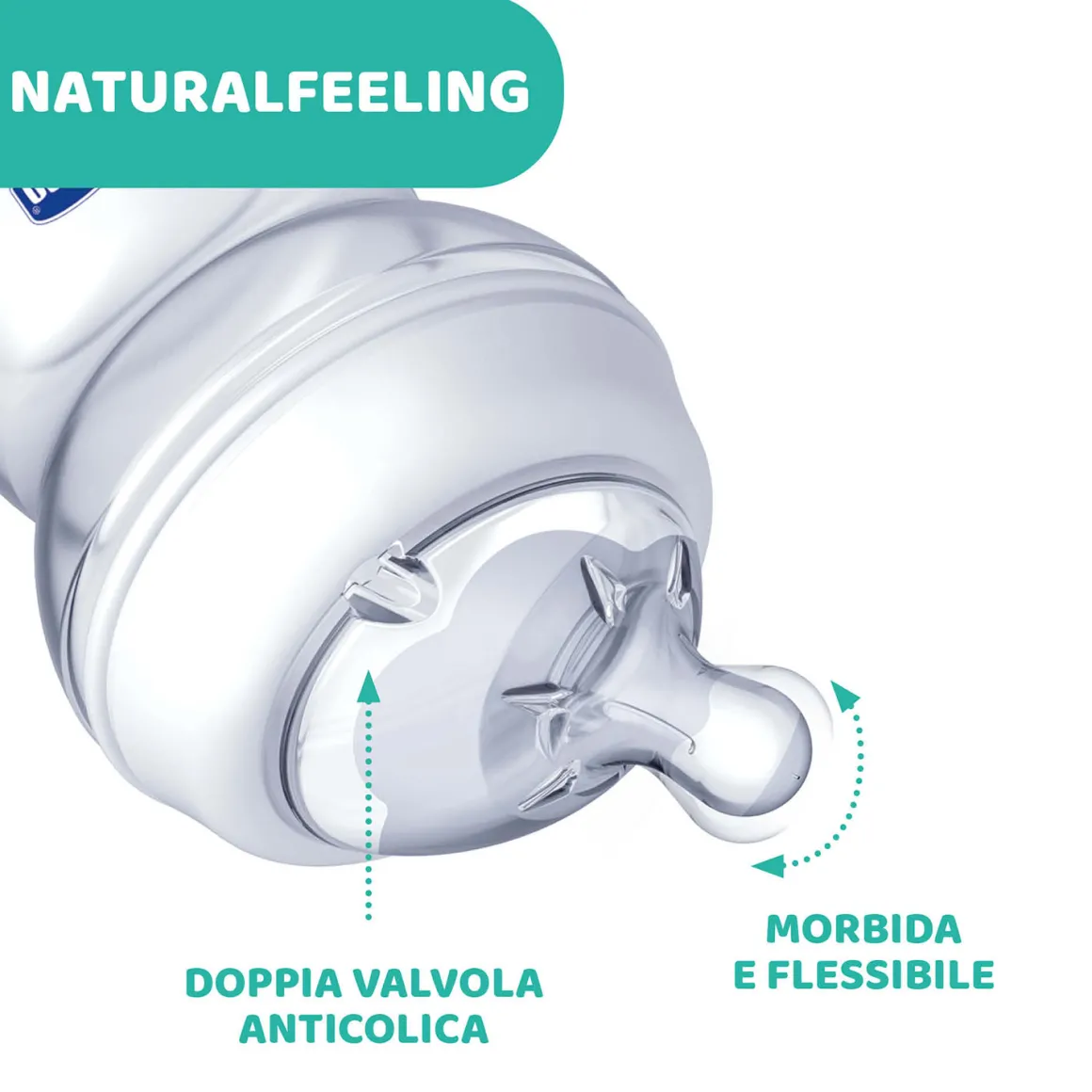 Chicco – biberon naturalfeeling neutro, 2m+, 250 ml, flusso medio