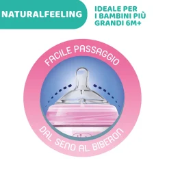 Chicco – biberon naturalfeeling bimba, 6m+, 330 ml, flusso veloce