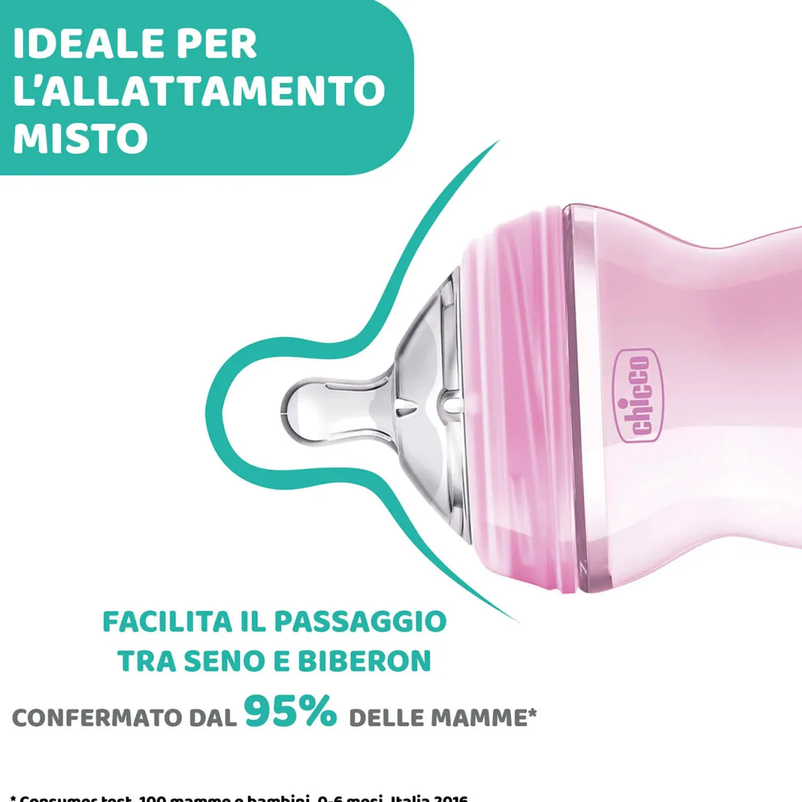 Chicco – biberon naturalfeeling bimba, 6m+, 330 ml, flusso veloce