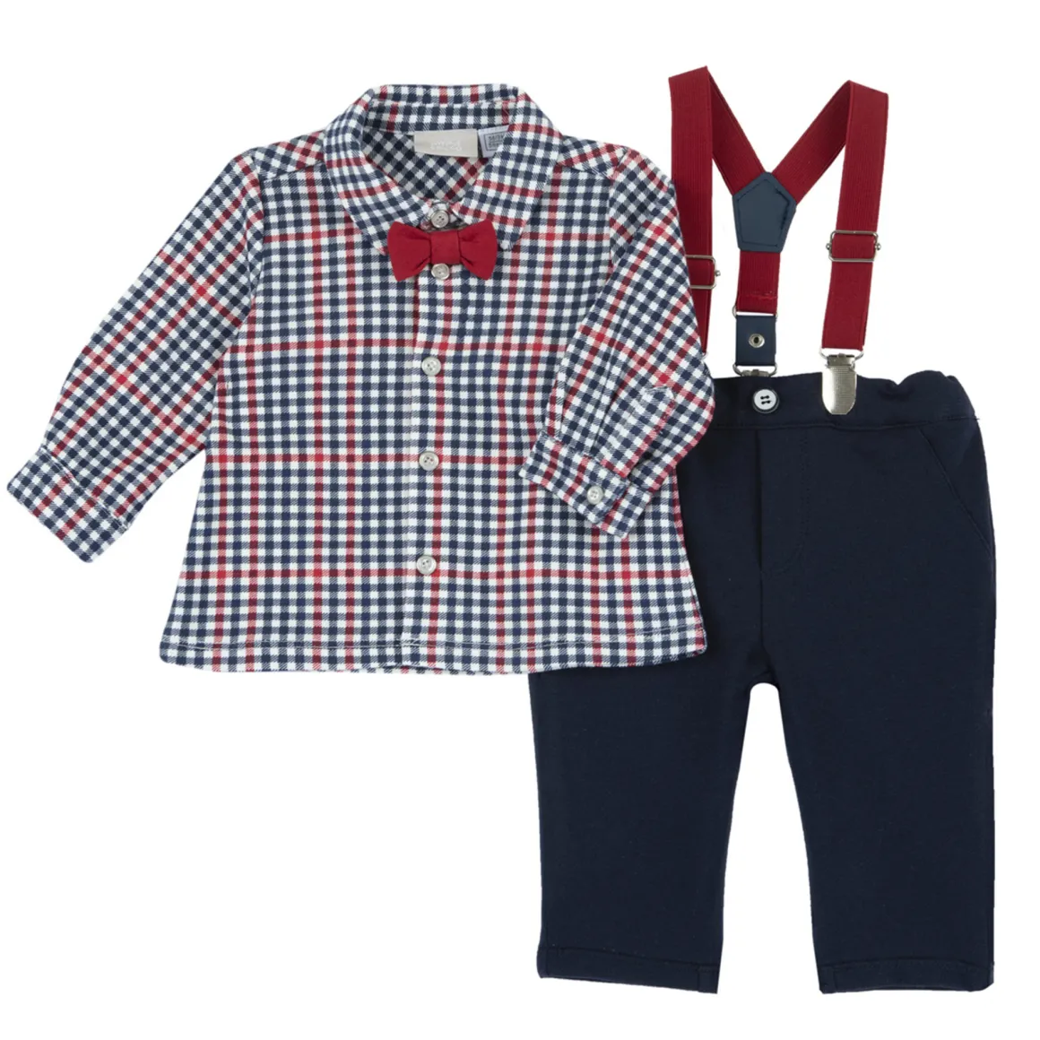 Chicco – completo natale con camicia e pantaloni lunghi