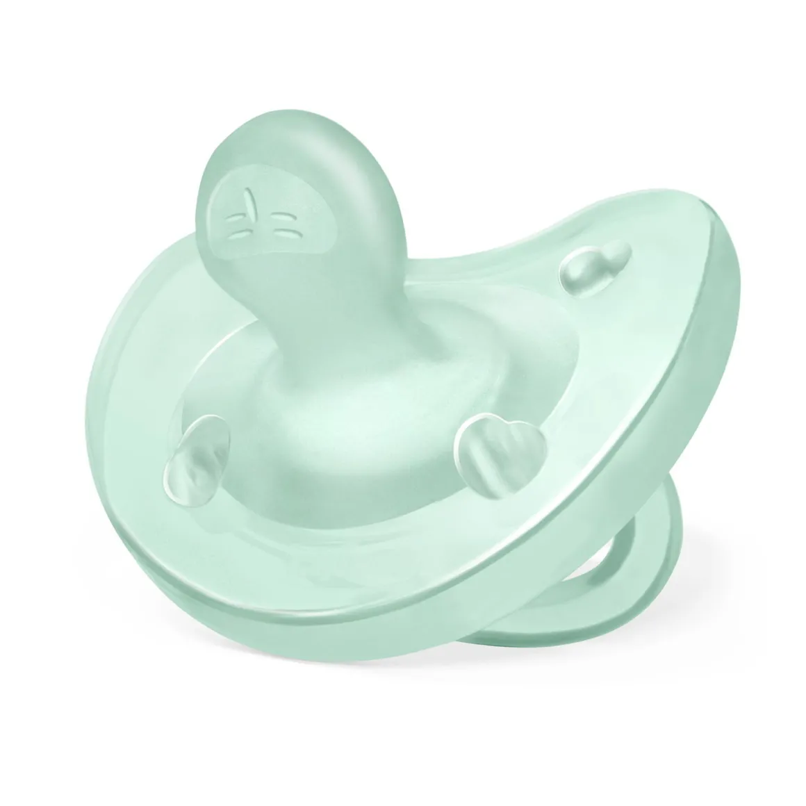 Chicco – physioforma gommotto azzuro/verde in silicone 2 pezzi | 2-6 mesi