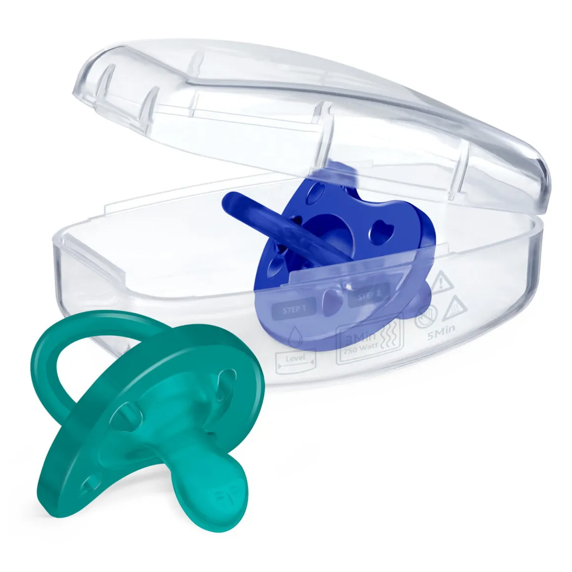 Chicco – physioforma gommotto blu/verde in silicone 2 pezzi| 16-36 mesi