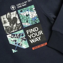 Chicco – sweat shirt pesante senza cappuccio con stampa bicicletta