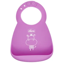 Chicco bavaglino in silicone facile da arrotolare 6m+ rosa