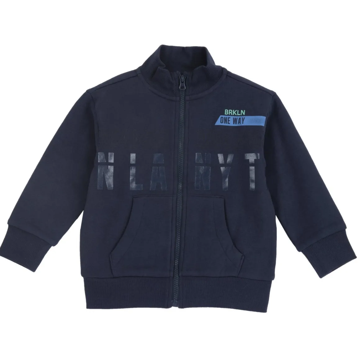 Chicco felpa blu con zip e scritta