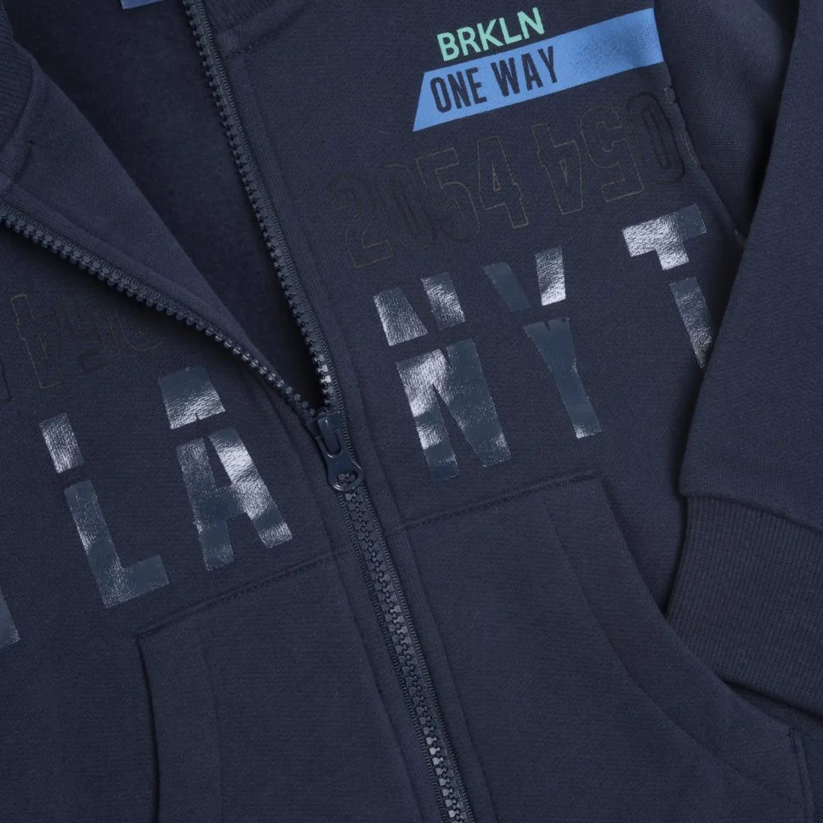 Chicco felpa blu con zip e scritta