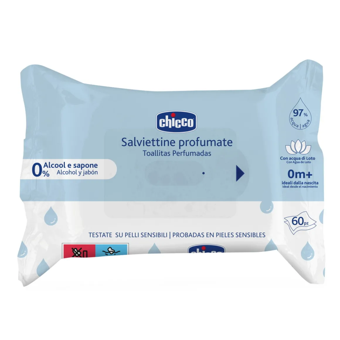 Chicco salviettine profumate senza flip cover 60 pz