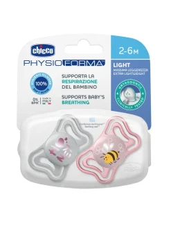 Chicco succhietto physio light pink sil 2-6m 2 pz