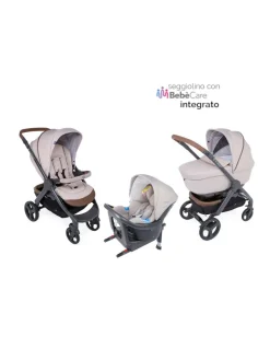 Chicco trio stylego up crossover beige con oasys i-size con bebècare integrato
