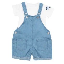 Completo bimbo body + salopette denim