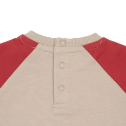 Completo bimbo rosso/beige con stampa