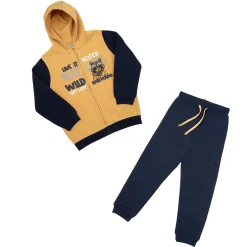 Completo jogging bimbo bicolor blu/giallo