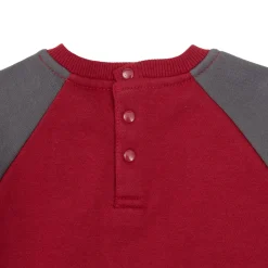 Completo jogging felpato bimbo grigio/rosso