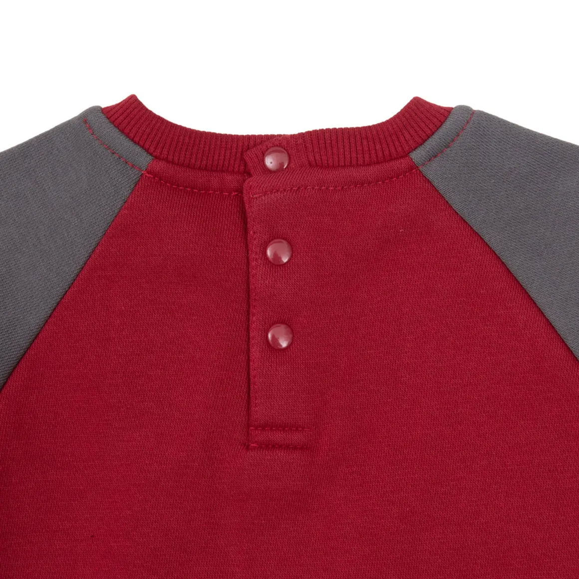 Completo jogging felpato bimbo grigio/rosso