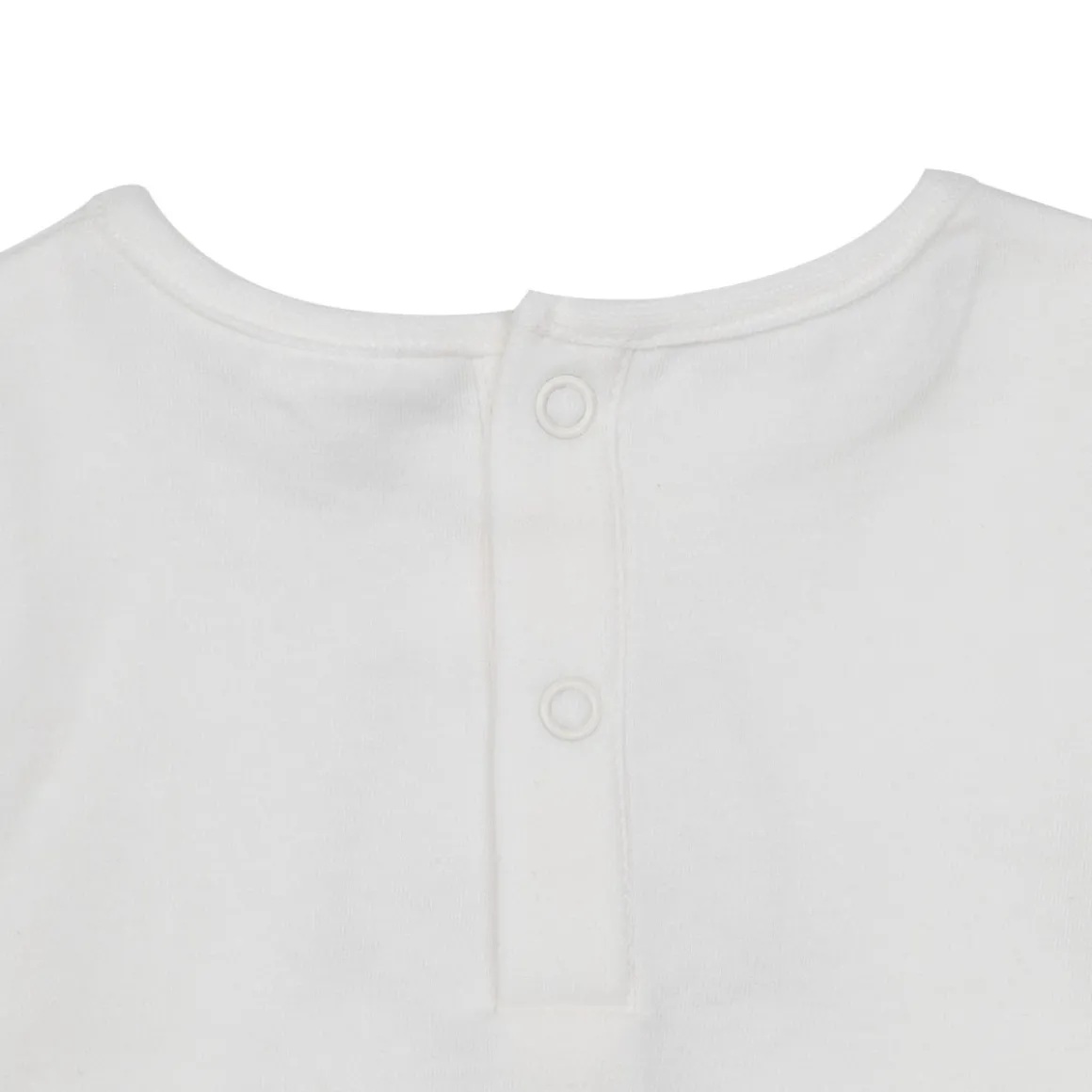 Completo maglia interlock + short morbidi bimba bianco/beige