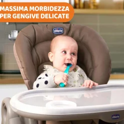 Cucchiaino morbido silicone 6m+ grigio con case – chicco