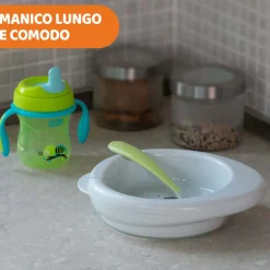 Cucchiaino morbido silicone 6m+ grigio con case – chicco