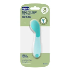 Cucchiaio angolato 8m+ azzurro – chicco