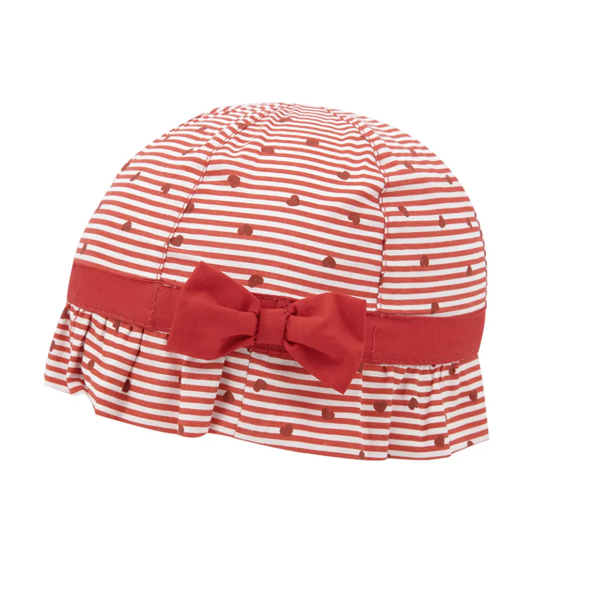 Cuffietta bimba bianco/rossa rigata