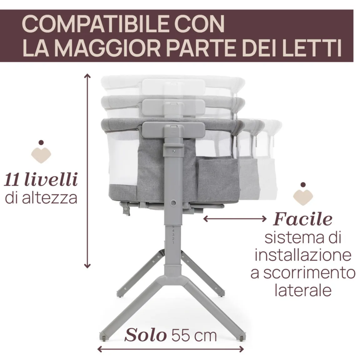 Culla next2me armonia steel – chicco