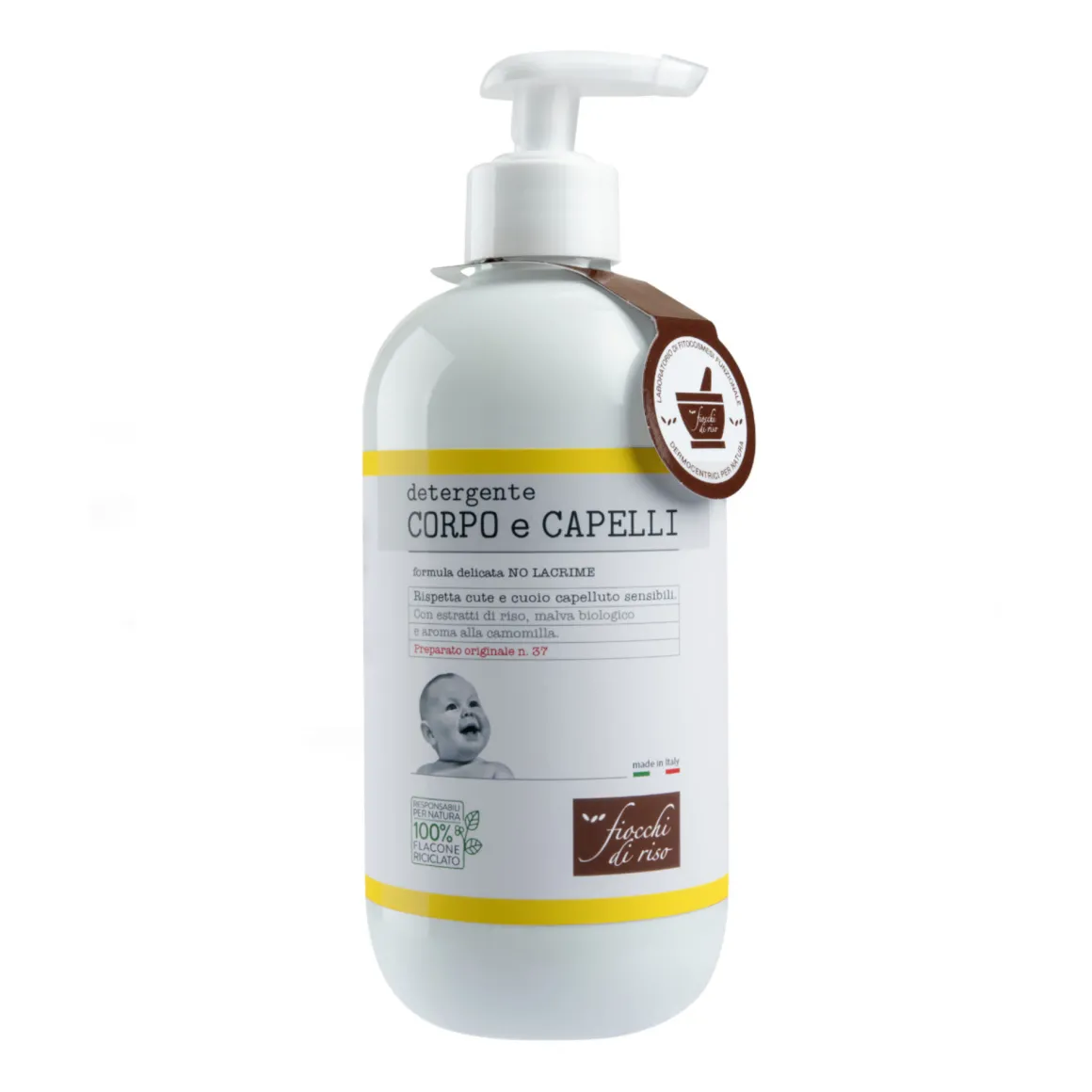 Detergente corpo e capelli camomilla 400ml – fiocchi di riso