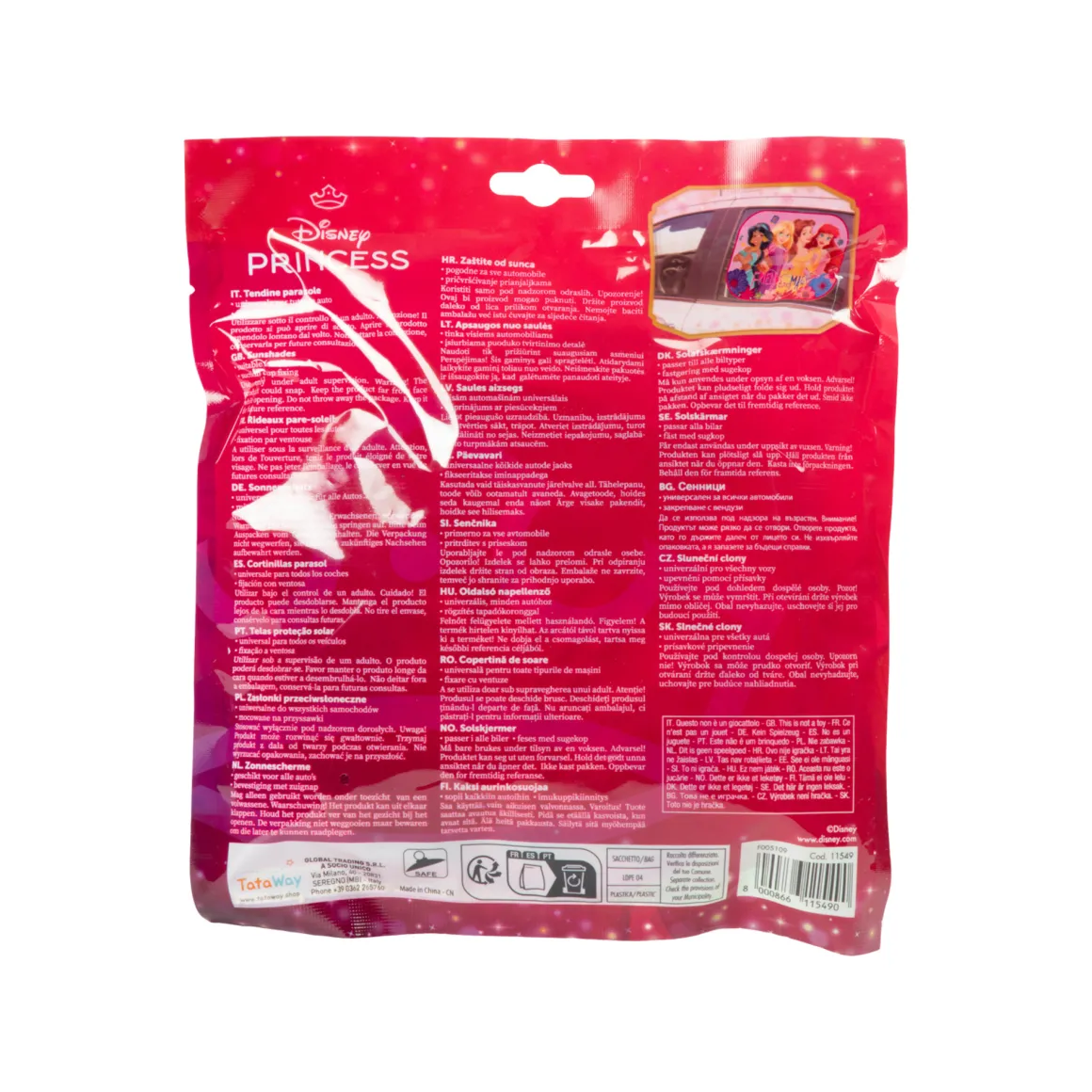 Disney coppia tendine laterali princess 44×35 cm