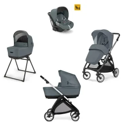 Electa system quattro colore union grey con telaio silver black e seggiolino darwin infant – inglesina