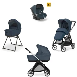 Electa system quattro colore hudson blue con telaio silver black e seggiolino darwin infant recline – inglesina
