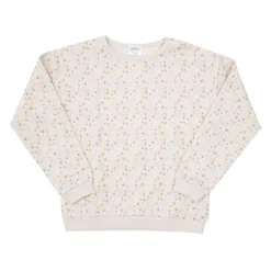 Felpa bimba beige stampa “cuoricini”