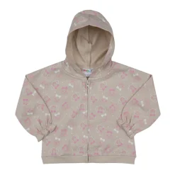 Felpa bimba beige stampata