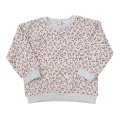 Felpa bimba grigia stampata