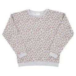 Felpa bimba grigio chiaro stampata