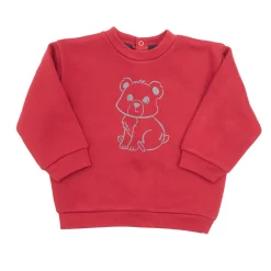 Felpa bimbo bordeaux “orsetto”