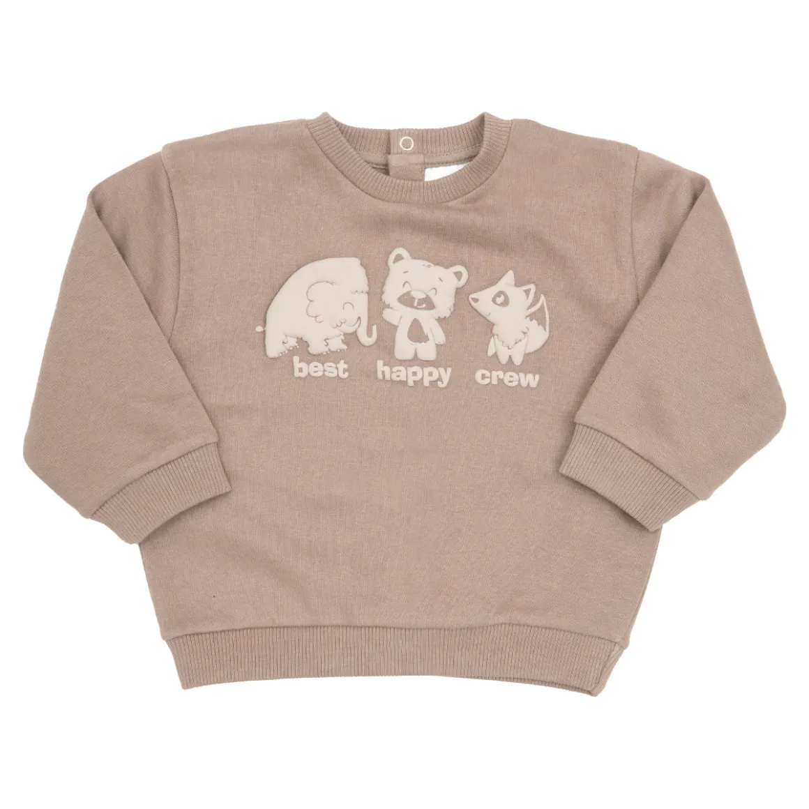 Felpa bimbo marrone stampata