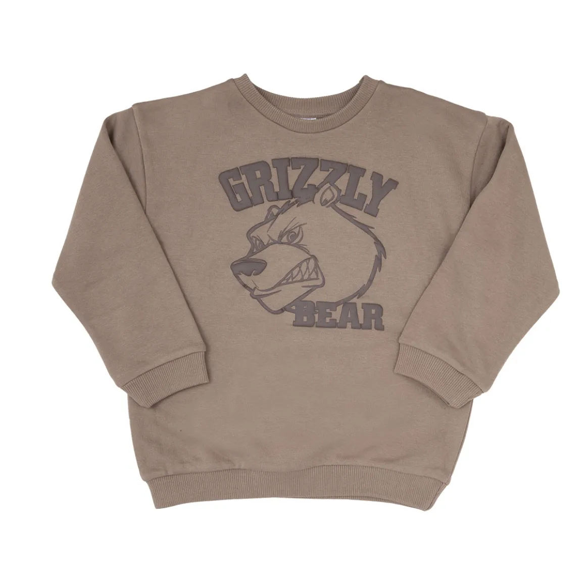 Felpa bimbo marrone stampa “orso”