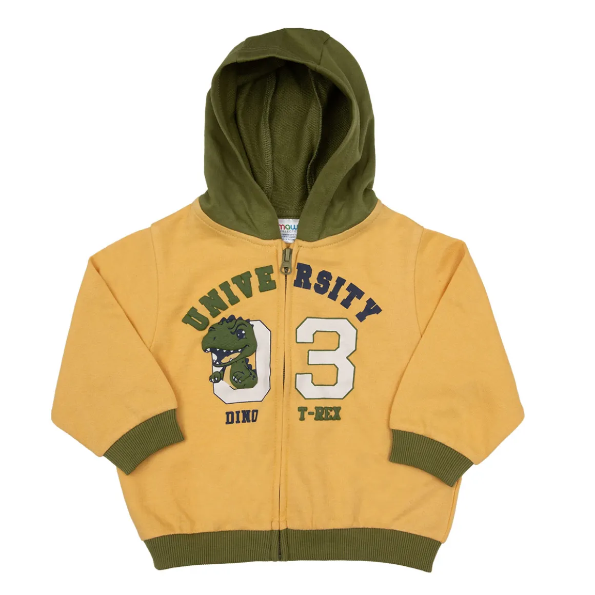 Felpa con cappuccio bimbo gialla