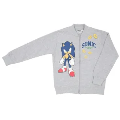 Felpa con zip bimbo grigia “sonic”