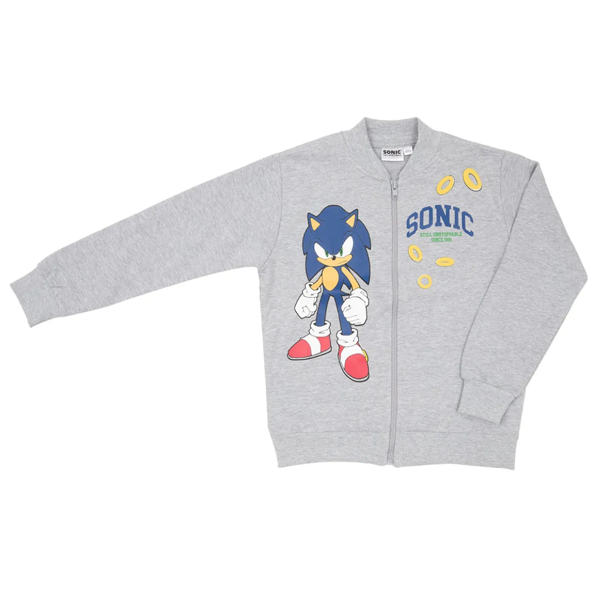 Felpa con zip bimbo grigia “sonic”